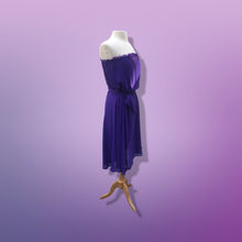 Load image into Gallery viewer, 70’s Purple Dress 3 Piece Belt Bolero I Magnin Chiffon Disco Studio 54