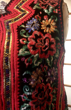 Load image into Gallery viewer, 70s Red Embroidered Vest Floral Ethnic Gucci Style Russian Princess Suzani Turkish Afghan Penny Lane Boho Chic Hippy Princess Floral Flowers