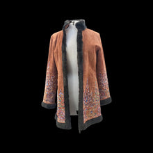 Load image into Gallery viewer, Suede Embroidered Penny Coat with Sherpa