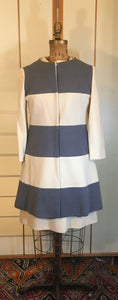 60s Vintage Coat Dress Lilli Ann Mod Striped A Line Jackie Kennedy