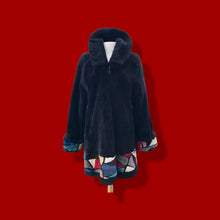Load image into Gallery viewer, Fur Sheared Beaver Mondriaan Inspired carved intarsia coat Zuki Style