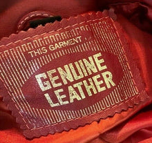 Load image into Gallery viewer, Leather Coat Spy Trench Belted Fit and Flare Deep Red Small Small Hardware Double Breasted Petite