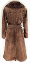 Load image into Gallery viewer, Vintage 70s Saks Fifth Ave Suede Coat Leather Sheep Shearling Afghan Russian Long Princess Brown Almost Famous Hippy Penny Lane S/M