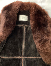 Load image into Gallery viewer, Vintage 70s Saks Fifth Ave Suede Coat Leather Sheep Shearling Afghan Russian Long Princess Brown Almost Famous Hippy Penny Lane S/M